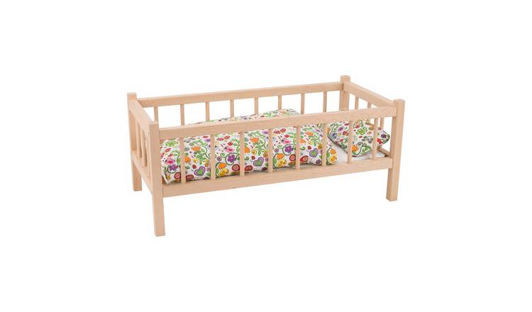 Goki Large Wooden Doll Bed Pretend Play Toy