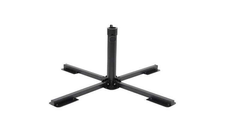 Walplus Parasol Base Foldable for dia mm Pole - Glossy Black - 86 x 86 x 34 cm