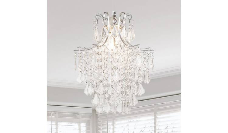 Cosylyte Jasmine Easyfit Classic Beaded Lamp Shade - Clear