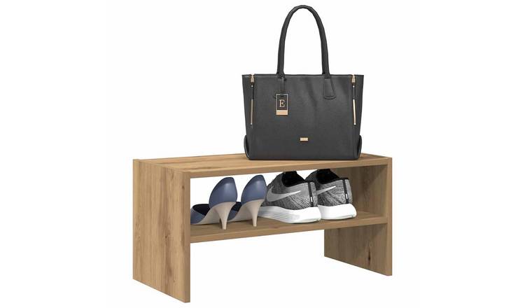 Walplus Engineered Wood Shoe Rack - Artisan Oak - 60 x 30 x 30.5 cm