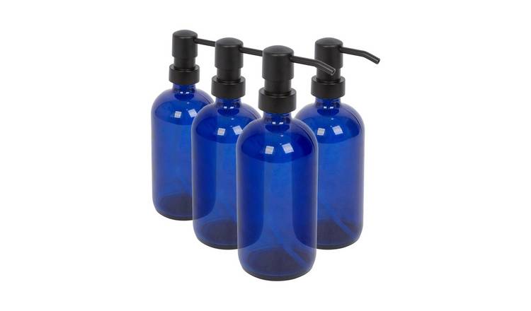 Harbour Housewares Glass Soap Dispensers  - Blue - Pack of 4