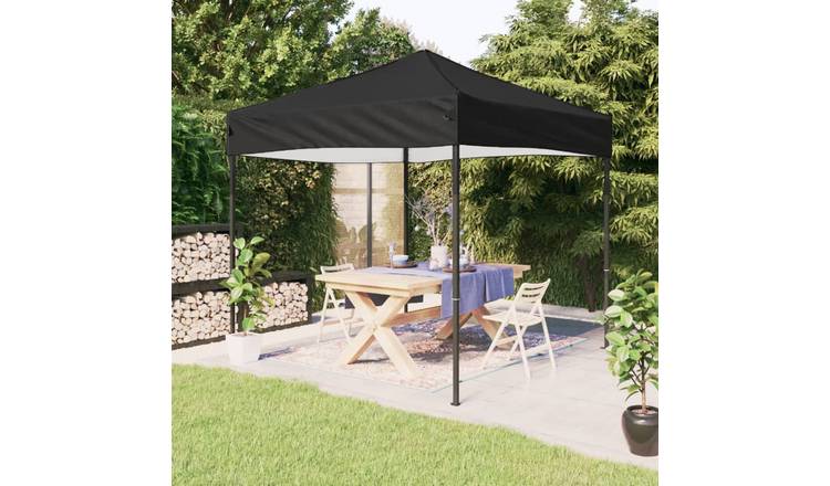 Walplus 3 x 3 m Folding Garden Party Tent - Black
