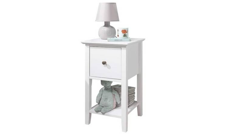 Noa & Nani Asora Twin Pack Bedside Table With Drawer - White