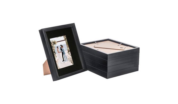 Nicola Spring 3D Box Photo Frames - 8 x 10" with Mount - Set of 5 - Black