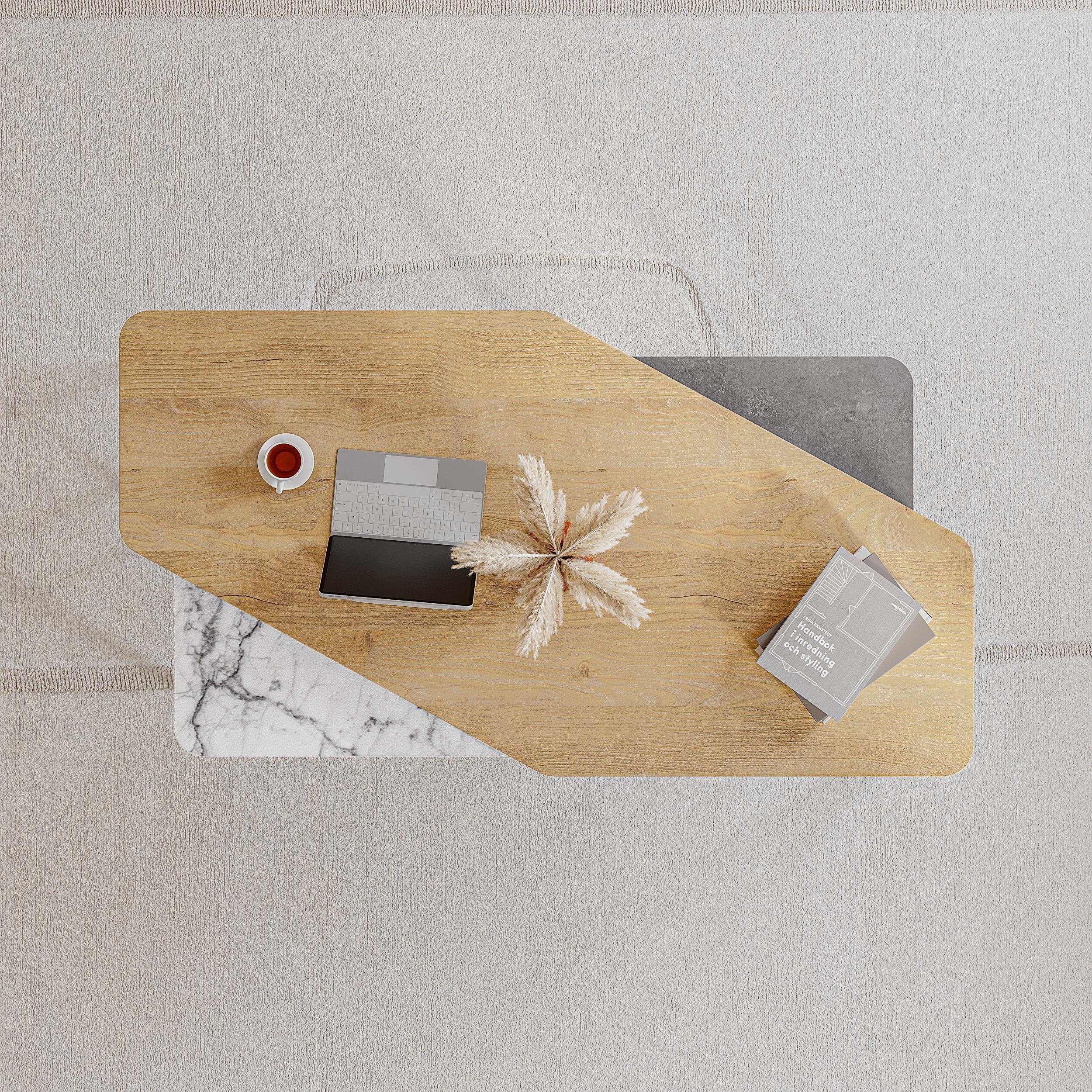 Decortie Nesty Nesting Coffee Table - Oak & Marble Effect - Image 5