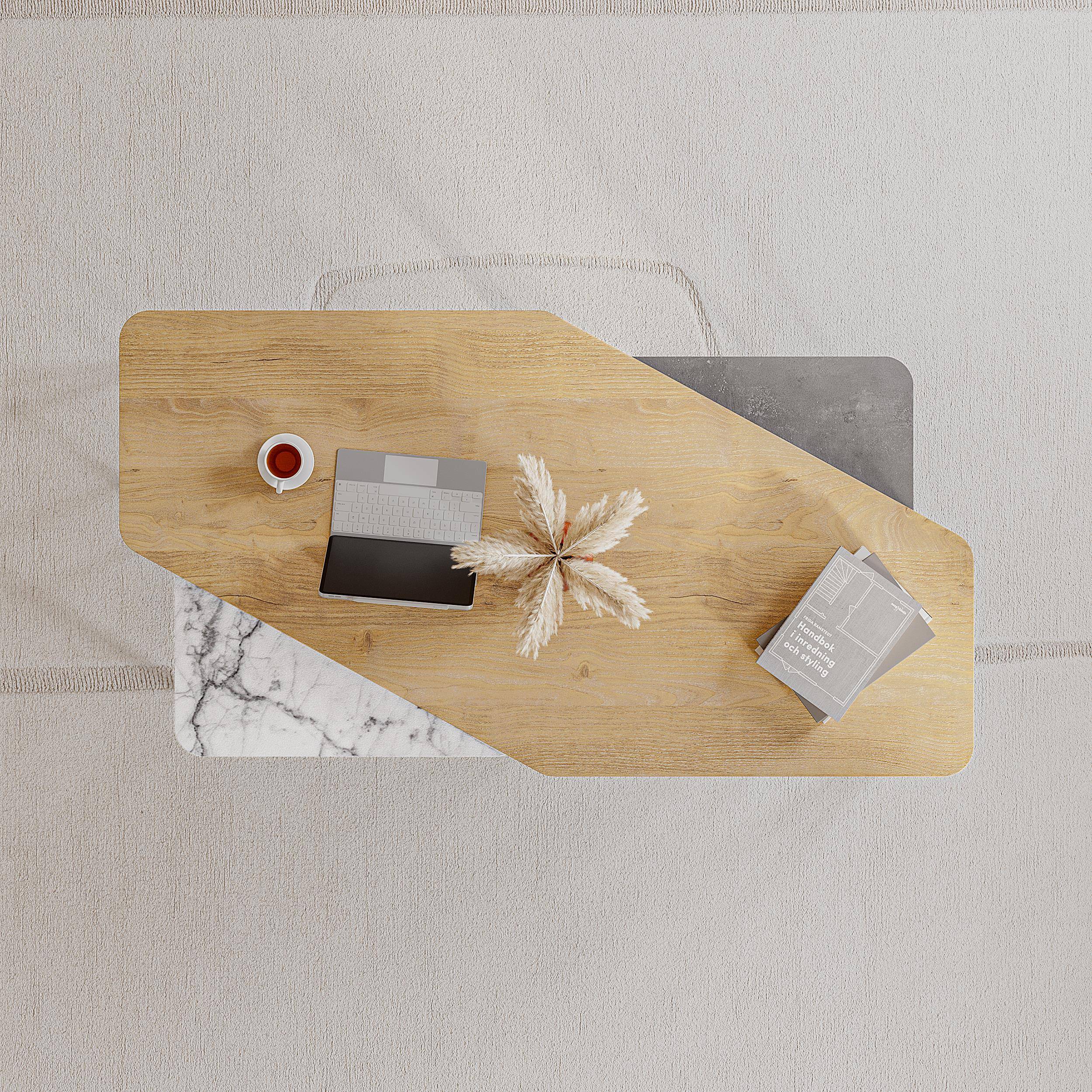 Decortie Nesty Nesting Coffee Table - Oak & Marble Effect - Image 5