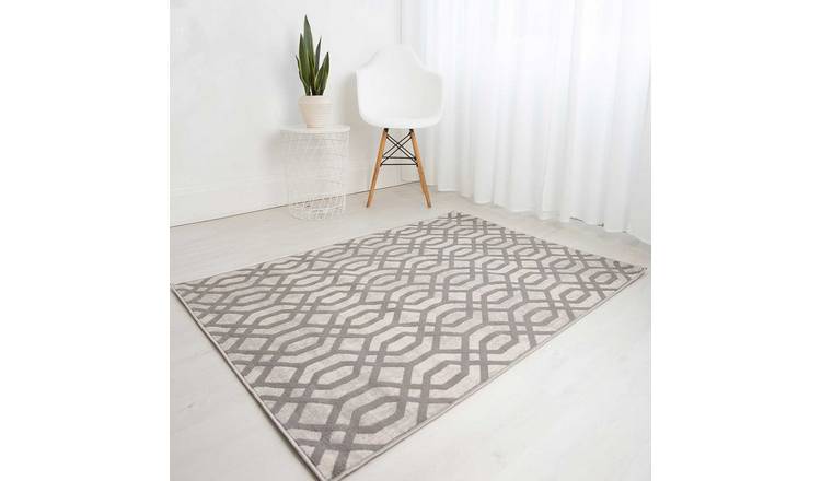 Mega Flooring Grey Modern Geometric Rug - 160 x 230cm