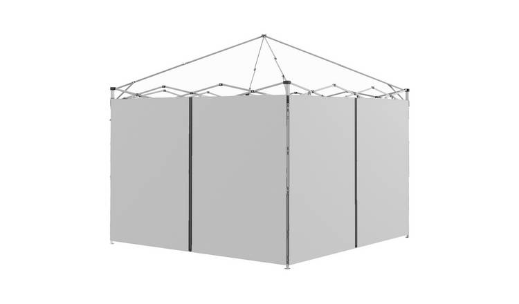 Outsunny Gazebo Canopy Cover with Zipped Doors and Side Panels - Light Grey