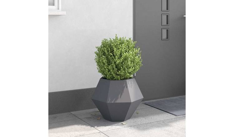 Walplus Steel Garden Planter - Anthracite - 50 x 50 x 40 cm