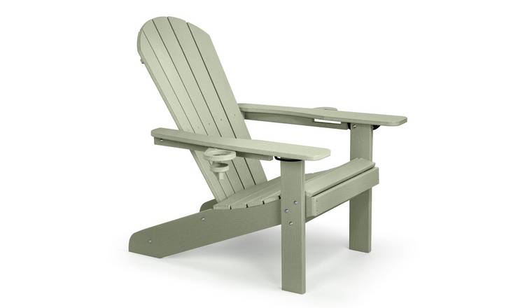 Vonhaus Westport HDPE Reclining Garden Adirondack Chair - Sage Green