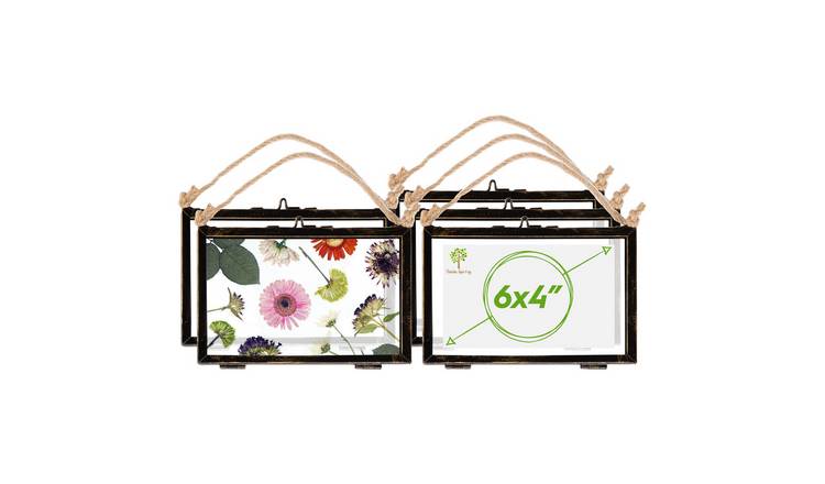 Nicola Spring Hanging Metal Photo Frames - 6" x 4" - Set of 5 - Black