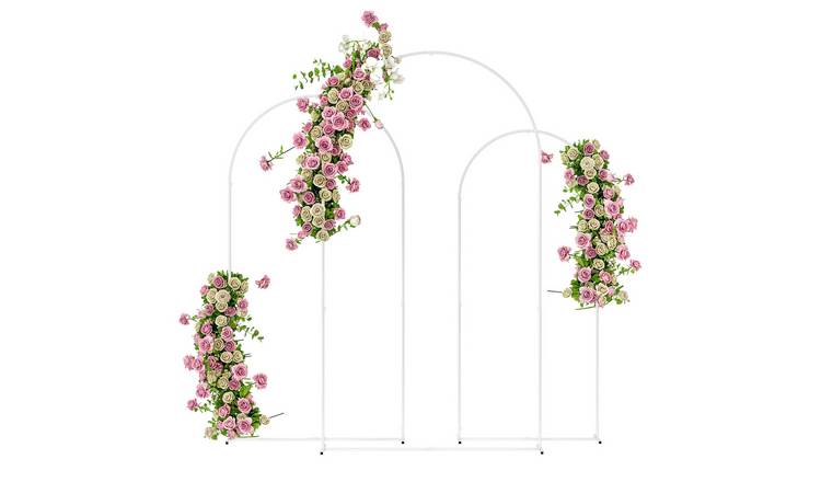 Outsunny Wedding Arch Frame Balloon Stand Set - White