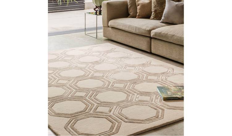 Mega Flooring Beige Handmade Geometric Rug - 120 x 170cm