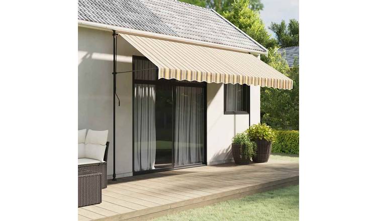 Walplus Polyester Awning Replacement Awning Fabric - Multicolour - 400 x 300 cm