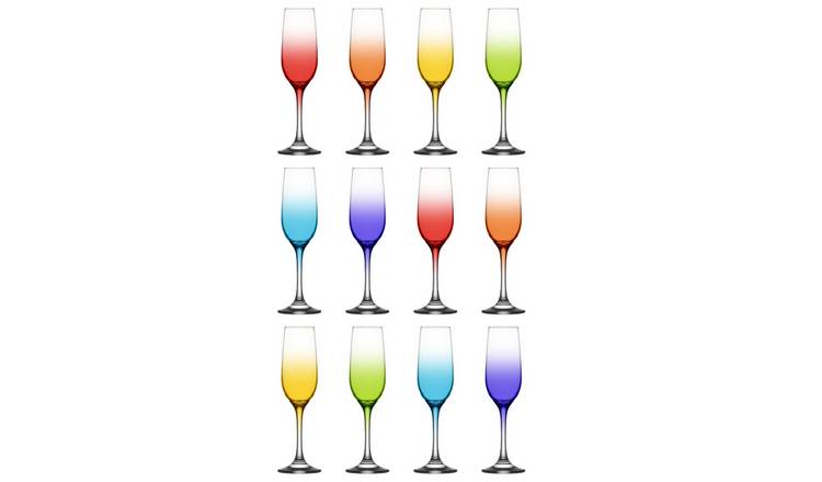 LAV Fame Glass Champagne Flutes - 215ml - Full Colour - Pack of 12