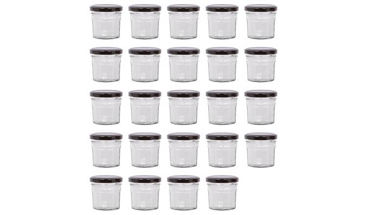 Argon Tableware Glass Jam Jars with Lids - Pack of 24