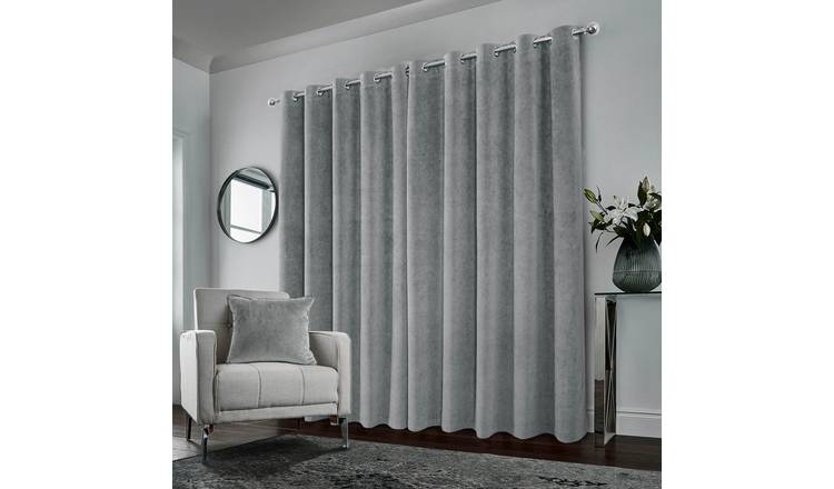 Enhanced Living Belgravia Velvet Blackout Thermal Curtains - 229 x 229cm - Grey