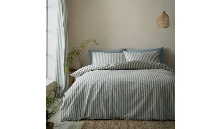 Pineapple Elephant Woven Stripe Duvet Cover Set - King - Blue