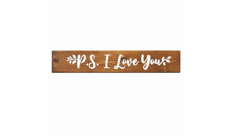 Peak Heritage Engraved Wooden Wedding Sign - L60cm - PS I Love You