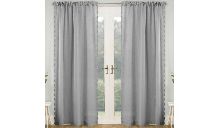 Tyrone Textiles Tahiti Rod Pocket Voile Panels - 140 x 137cm - Grey