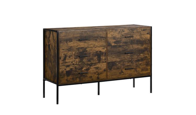 Vida Designs Brooklyn 6 Drawer Chest - Dark Wood
