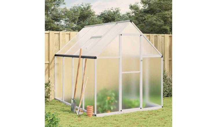 Walplus Greenhouse with Base Frame - Silver and Transparent - 224 x 169 x 195 cm