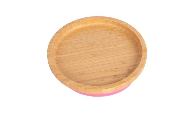 Tiny Dining Children's Bamboo Suction Round Plate - Pink