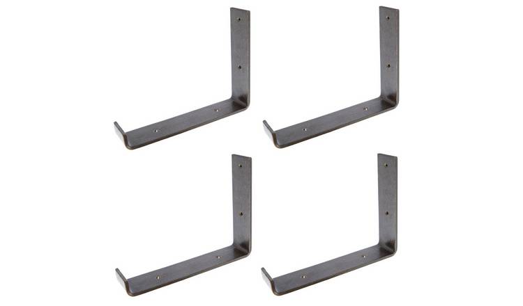 Hammer & Tongs Scaffold Board Iron Shelf Bracket - Raw - Set of 4