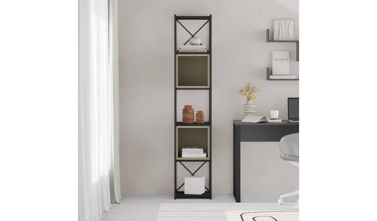 Decortie Vale Mini Particleboard Shelving Unit - Black Ash