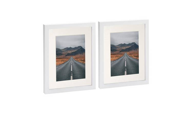 Nicola Spring Photo Frames - 8" x 10" with Mount - Set of 2 - White