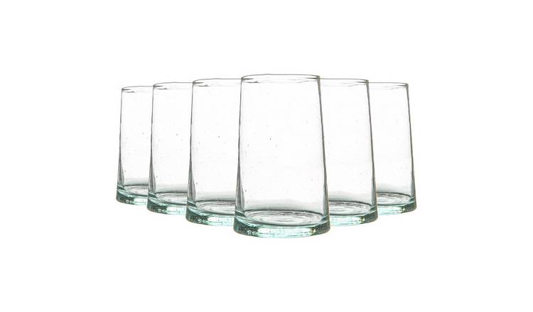 Nicola Spring Merzouga Recycled Highball Glasses - 320ml - Clear - Pack of 6