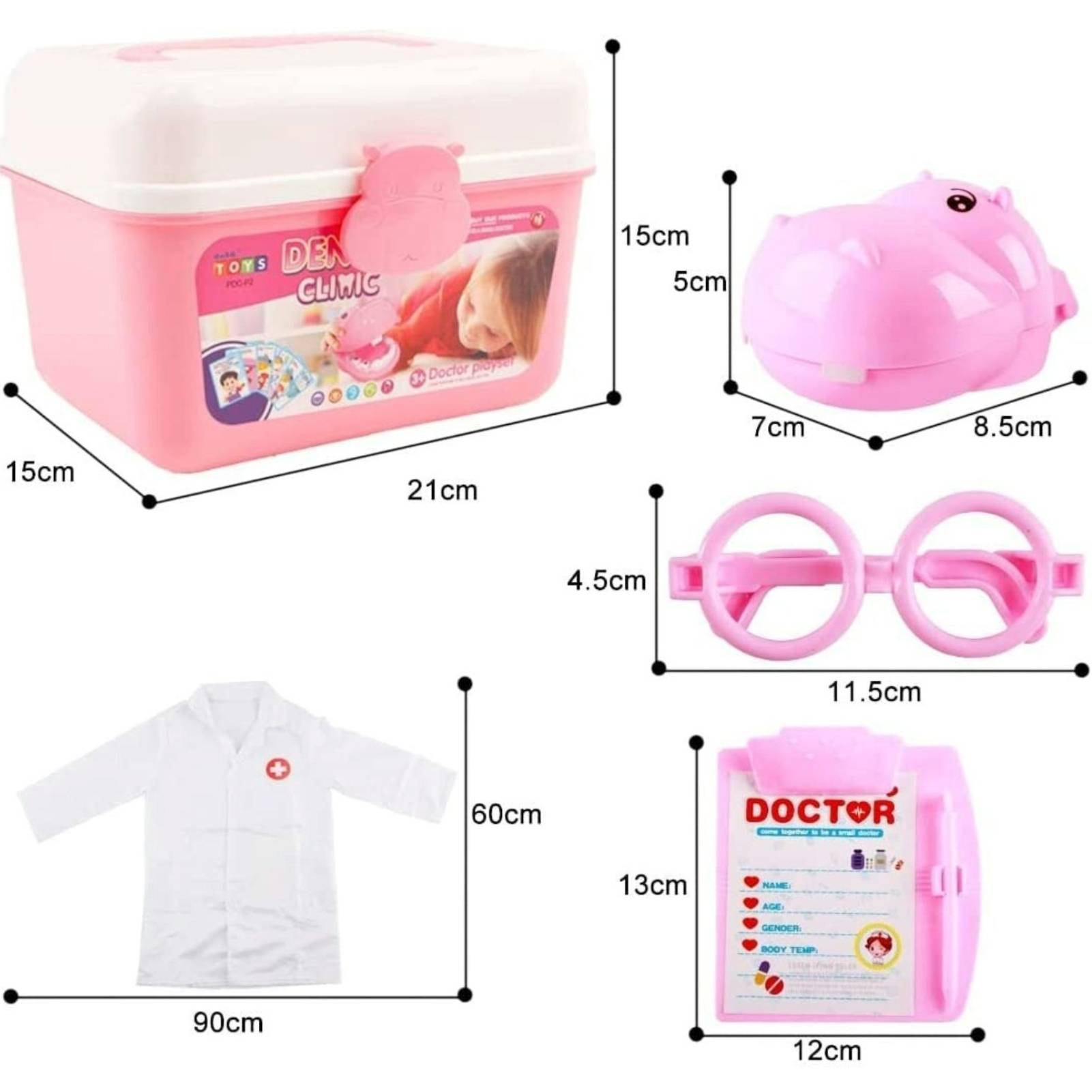 deAO Dentist Role Play Carrycase - Pink - Image 2