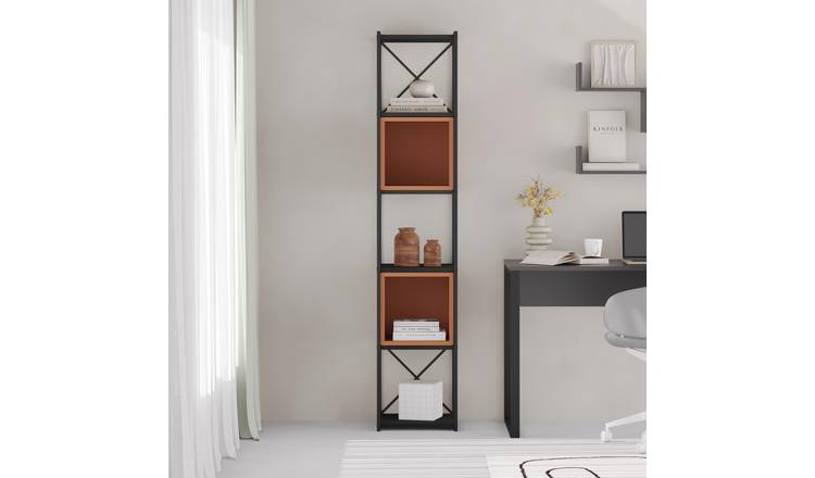 Decortie Vale Mini Particleboard Shelving Unit - Black Ash