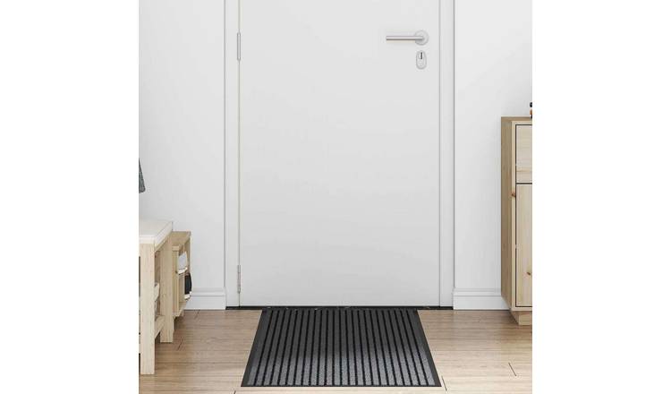 Walplus Polypropylene Patterned Doormat - Black - 60 x 180 cm