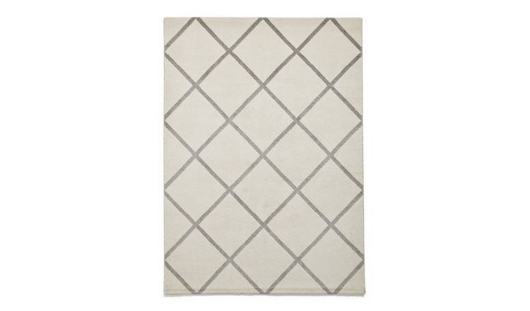 Mega Flooring White Modern Geometric Rug - 160 x 220cm