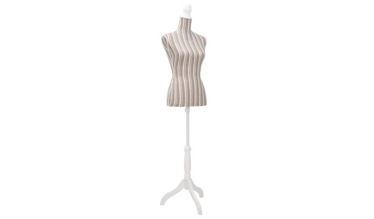 Walplus Steel Ladies Bust Display Mannequin Linen with Stripes