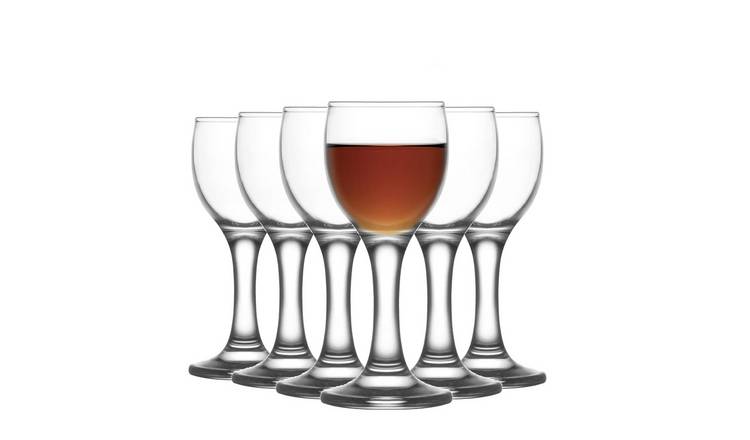 LAV Misket Sherry Glasses - Clear - Pack of 6
