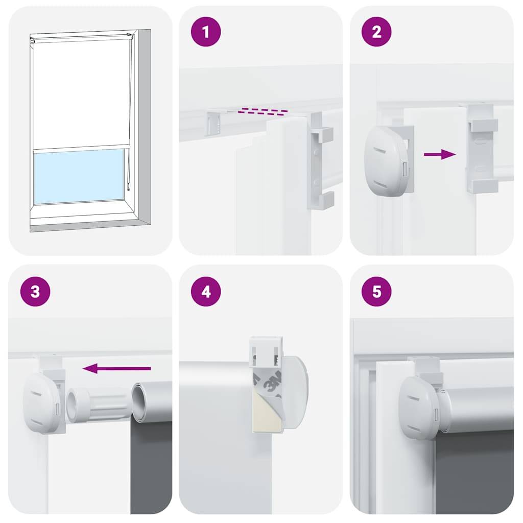Walplus Polyester Blackout Roller Blind - Grey - 100 x 230 - Image 6