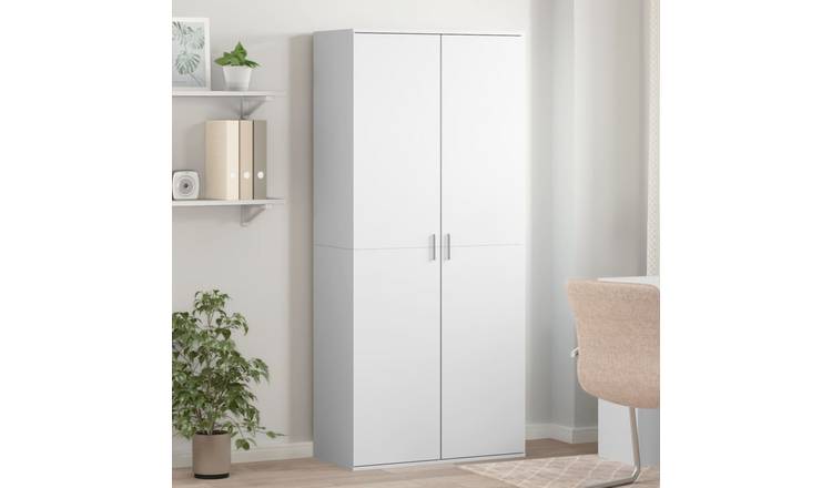 Walplus Engineered Wood Shoe Cabinet - White - 80 x 39 x 178 cm