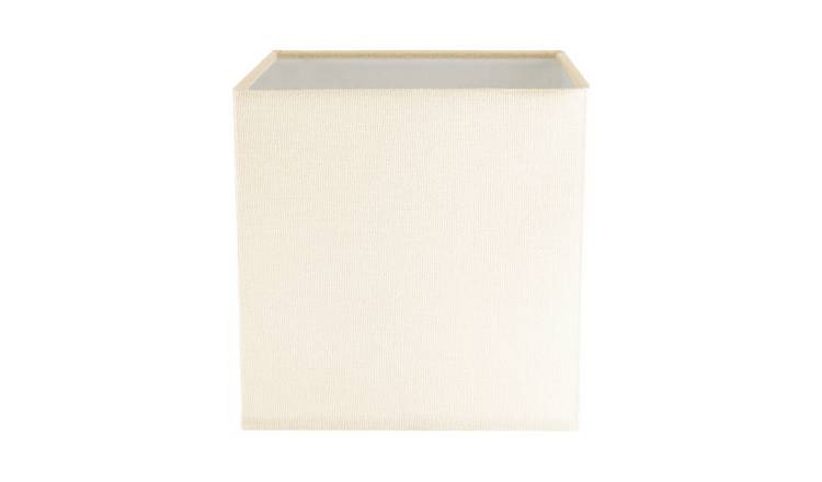 Happy Homewares Soft Cream Linen Fabric Square Lampshade - 16cm