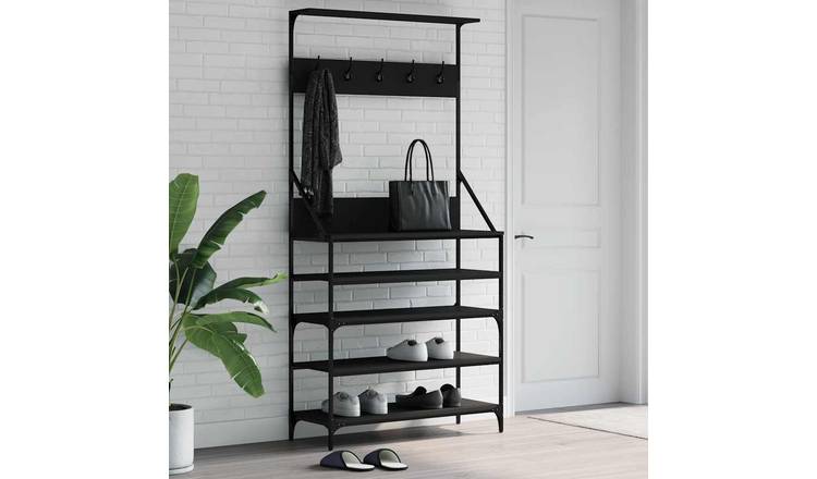 Walplus Clothes Rack Engineered Metal Medium Clothes - Black - 90 x 34 x 184 cm