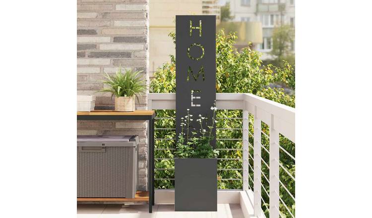 Walplus Home Text Steel Garden Privacy Screen - Black - 32 x 32 x 150 cm