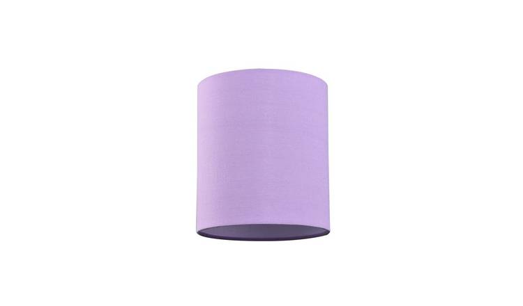 Happy Homewares Soft Lilac Linen Fabric High Cylinder Lampshade - 16cm