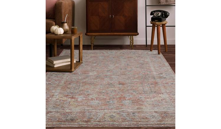 Mega Flooring Red Traditional Bordered Rug - 80 x 160cm