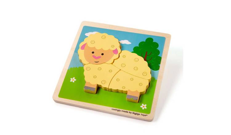 Bigjigs Toys Chunky Lift Out Sheep Puzzle - 10 Months +