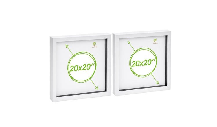 Nicola Spring 3D Box Photo Frames - 20 x 20" - Set of 2 - White