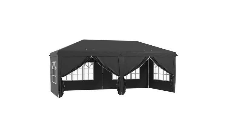 Outsunny Water Resistant Sidewall Pop Up Gazebo – Black