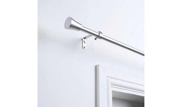 OHS 16mm Trumpet Extendable Curtain Pole 120-220cm - Silver