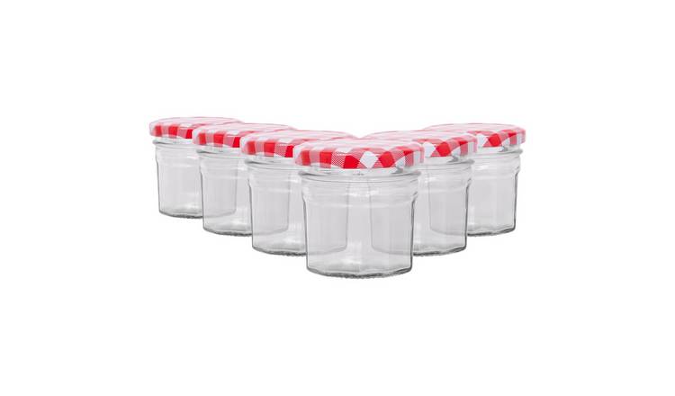 Argon Tableware Glass Jam Jars with Lids - Pack of 6