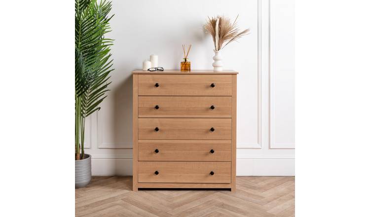Home Treats Venice 5 Drawers Chest - Pine